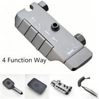 Ensemble de douche gris anthracite avec fonction piano, en aluminium, 4 fonctions, mitigeur monocommande, jet pluie et jet doux, pour usage hôtelier, finition polie