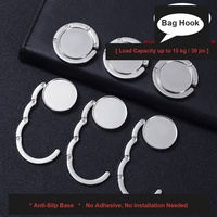 Gancho Plegable para Bolsos, Colgador Portátil para Bolsos de Escritorio/Mesa, Adhesivo con Logotipo Personalizado, Resina Cristal, Venta al Por Mayor