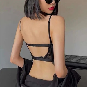 Soutien-gorge sexy en dentelle avec dos ajouré, style camisole, corset à baleines, pour femme - Product Image 5