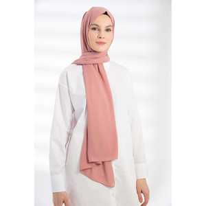 ผ้าคลุมไหล่เครปสีชมพูกุหลาบ ผ้าพันคอยาวแบบดั้งเดิมสำหรับผู้หญิง น้ำหนักเบา - Product Image 2