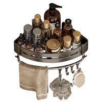Étagère d'angle de douche en acier à fixation sans perçage, style industriel, 60 cm, sans perçage, 2 pièces, à poser au-dessus des toilettes