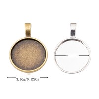 Pendentif rond à bordure en bronze antique en alliage de zinc pour bijoux à fleurs pressées