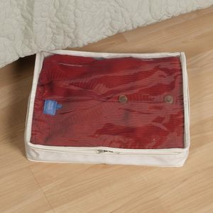 Sac de rangement léger et durable avec un couvercle transparent et une fermeture éclair sur trois côtés, s'adapte parfaitement sous le lit. - Product Image 5