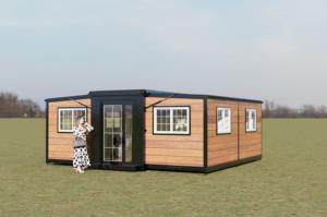 Casa Contenedor Prefabricada con Marco <span class=keywords><strong>de</strong></span> Acero y Puerta <span class=keywords><strong>de</strong></span> Aluminio con Doble Acristalamiento, Casas Prefabricadas Móviles para Obras <span class=keywords><strong>de</strong></span> Construcción - Product Image 2