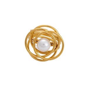 Pearl <b>Titanium</b> Steel <b>Ring</b> Geometric Asymmetry Bezel Setting Women's Jewelry Everyday Wear - Product Image 5