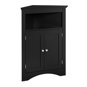 <b>Corner</b> Cabinet With Doors And Shelves For Kitchen Living Room Free Standing <b>Storage</b> <b>Unit</b> - Product Image 2