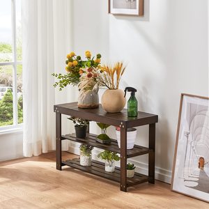 Meubles de maison chauds étagère à chaussures rustique organisateur <span class=keywords><strong>3</strong></span> <span class=keywords><strong>niveaux</strong></span> organisateur de stockage de chaussures étagères à chaussures sur pied en bois - Product Image 6