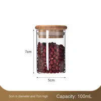 Pot en verre borosilicate moderne de 1000 ml, livraison directe d'usine, pot de conservation en verre scellé avec couvercle en bois pour le stockage du thé et des aliments