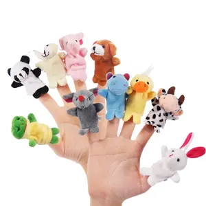 全手毛绒娃娃手指木偶儿童手指娃娃幼儿教育动物玩具