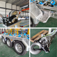 Remorque de bateau à frein hydraulique, remorque de bateau à trois essieux galvanisée à chaud, vente directe d'usine chinoise