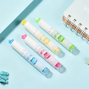 नई होंठ सील रंग फ्लोरोसेंट मार्कर पेन हाथ खाते सजावटी कलम लिपस्टिक आकार Highlighters 4 Pcs/सेट
