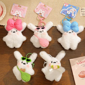 Animal suave conejo de peluche llavero lindo muñeco de peluche juguete <span class=keywords><strong>Esther</strong></span> conejito llavero bolsa colgante encantador niños niña regalo de cumpleaños - Product Image 3