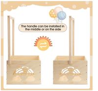 Caisse de rangement en bois personnalisée pour la fête prénatale, panier de rangement pour bébé avec poignée pour jeunes parents, cadeaux de grossesse