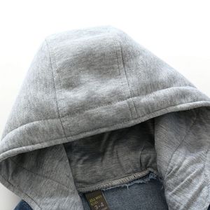 Chaqueta de Mezclilla de Algodón de Manga Larga de Alta Calidad 2021, Venta al por Mayor, Chaqueta con Capucha de Doble Capa para Niños, Chaquetas de Moda para Niños - Product Image 4