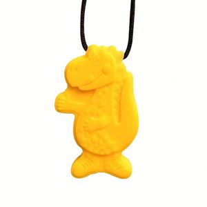 Mordedor Sensorial con Forma de Dinosaurio para Autismo, No Tóxico, Juguete Suave para Masticar, Collar, Certificado LFGB, 2-4 Años - Product Image 6