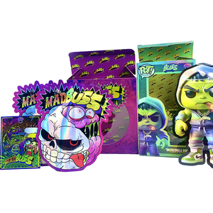 Tùy Chỉnh 3.5G Mylar Túi Với Hộp Thiết Lập Với Đồ Chơi Holograph Mùi Bằng Chứng 3.5 Túi Cho Kỳ Lạ <span class=keywords><strong>Zip</strong></span> Khóa Chết Cắt Mylar Túi Và Hộp - Product Image 1