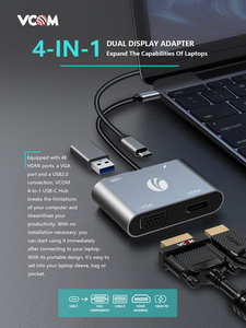 Docking Station VCOM <span class=keywords><strong>USB</strong></span> 3.1 con HDMI 4K, VGA 1080P, PD 3.0, Ricarica 100W, <span class=keywords><strong>Hub</strong></span> <span class=keywords><strong>USB</strong></span>-<span class=keywords><strong>C</strong></span> - Product Image 2
