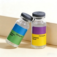 Étiquette autocollante transparente personnalisée résistante aux UV pour flacons pharmaceutiques 10 ml 20 ml 30 ml
