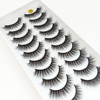 10 paires de Faux cils 3D doux en vison naturel, Faux cils croisés et clairsemés, Extension de cils, outils de maquillage des yeux 3D109