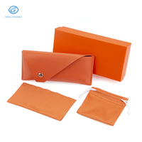 Ensemble étui à lunettes en cuir PU portable ensemble étui à lunettes de soleil souple et durable étui à lunettes avec logo personnalisé