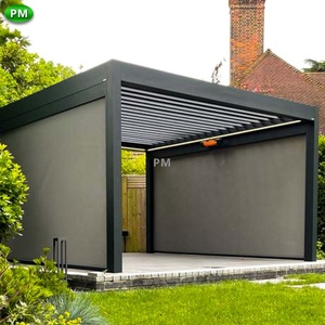 2-20% de descuento 10x12 pérgola cobertizo para vivir al aire libre creaciones de patio trasero Gazebo cubierta de patio con persianas casas de verano para jardines pequeños - Product Image 3