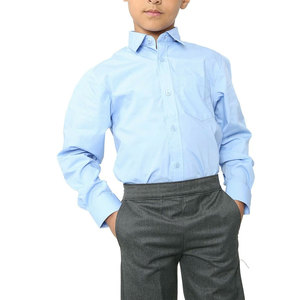 Conjunto de Uniforme Escolar de Alta Calidad para Niños con Camisa de Manga Larga y Pantalones Rectos para Uso Diario Académico, Poliéster/Algodón - Product Image 4