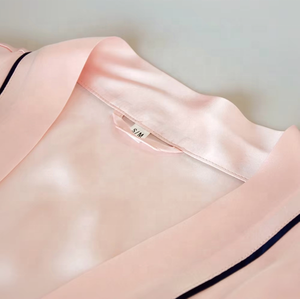 19mm 100% <span class=keywords><strong>soie</strong></span> de mûrier robes de femmes chemises de nuit <span class=keywords><strong>en</strong></span> <span class=keywords><strong>soie</strong></span> pure naturelle hiver été vêtements de nuit <span class=keywords><strong>Kimono</strong></span> <span class=keywords><strong>court</strong></span> 19 Momme chemise de nuit - Product Image 2