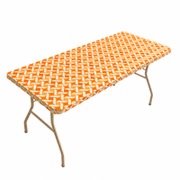 Nappe en PEVA à motif diamant orange et blanc, bord élastique, imperméable, rectangulaire, pour fête d'Halloween