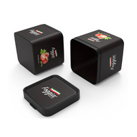 Boîte d'emballage de tabac carrée noire en PP de qualité supérieure personnalisée petit seau en plastique PP IML inviolable avec couvercle