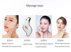 Logo personalizzato corpo elettrico Gua Sha <span class=keywords><strong>cuore</strong></span> raschiante massaggiatore bordo microcorrente strumento facciale per l'applicazione <span class=keywords><strong>del</strong></span> viso - Product Image 6