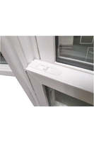 Ventana Doble Abatible de Estilo Americano, de Vinilo, con Marco de UPVC, Panel con Rejilla de PVC, Vidrio Doble Aislante de Baja Emisividad, Blanca
