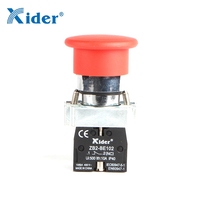 Interrupteur à bouton-poussoir d'urgence champignon DB2-BC42 /XB2-BC42 rouge