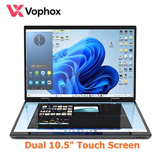 Factory OEM Custom 10.5" Dual Screen Laptop Personal Home Entertainment PC Intel N95 Pocket Notebook PC Wholesale Touch Tablet