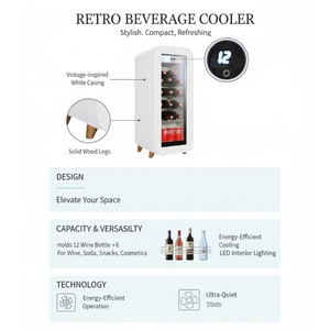 Vinopro Low Noise Temperature Display Glass Retro Wine Cooler 50l 22 Bottles Beverage <b>Fridge</b> Wifi Smart Refrigerator Cooler - Product Image 3