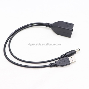 24V 12V Power <span class=keywords><strong>USB</strong></span> 8Pin Conector hembra a <span class=keywords><strong>Usb</strong></span> 2,0 macho + dc5.5 * 2,5 macho Cable negro 300mm - Product Image 4