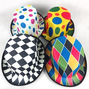 Sombrero de Copa Negro SOLPOP Lincoln Carnival, Sombrero de <span class=keywords><strong>Payaso</strong></span> con Puntos para Disfraces de Halloween, Actuaciones Festivas en la Playa, Cosplay - Product Image 1