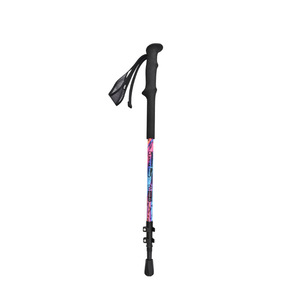 YCX YCX-9.6 Folding Trekking Pole 3-Section Adjustable PVC Metal Shaft Hiking Stick Carbide Alloy Tip EVA Handle Quick <b>Lock</b> - Product Image 1