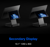 Système de point de vente tactile Android à double écran COMPAX 15,6''+10,1'', RK3568 4G+32G, tout-en-un, caisse enregistreuse, boîtier en aluminium anodisé, double bande