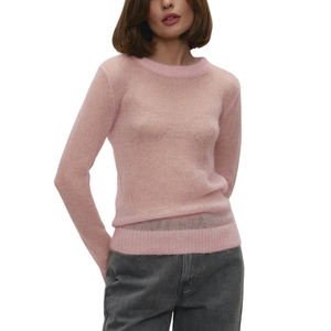 Primavera estate maglioncino Semi trasparente in maglia da <span class=keywords><strong>donna</strong></span> maglione Casual comodo girocollo Pullover da <span class=keywords><strong>donna</strong></span> - Product Image 3