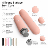 FLOWA Ensemble d'haltères de Pilates en silicone à prise souple, avec conception en paire, poids de main pour l'entraînement au Reformer et au yoga en studio