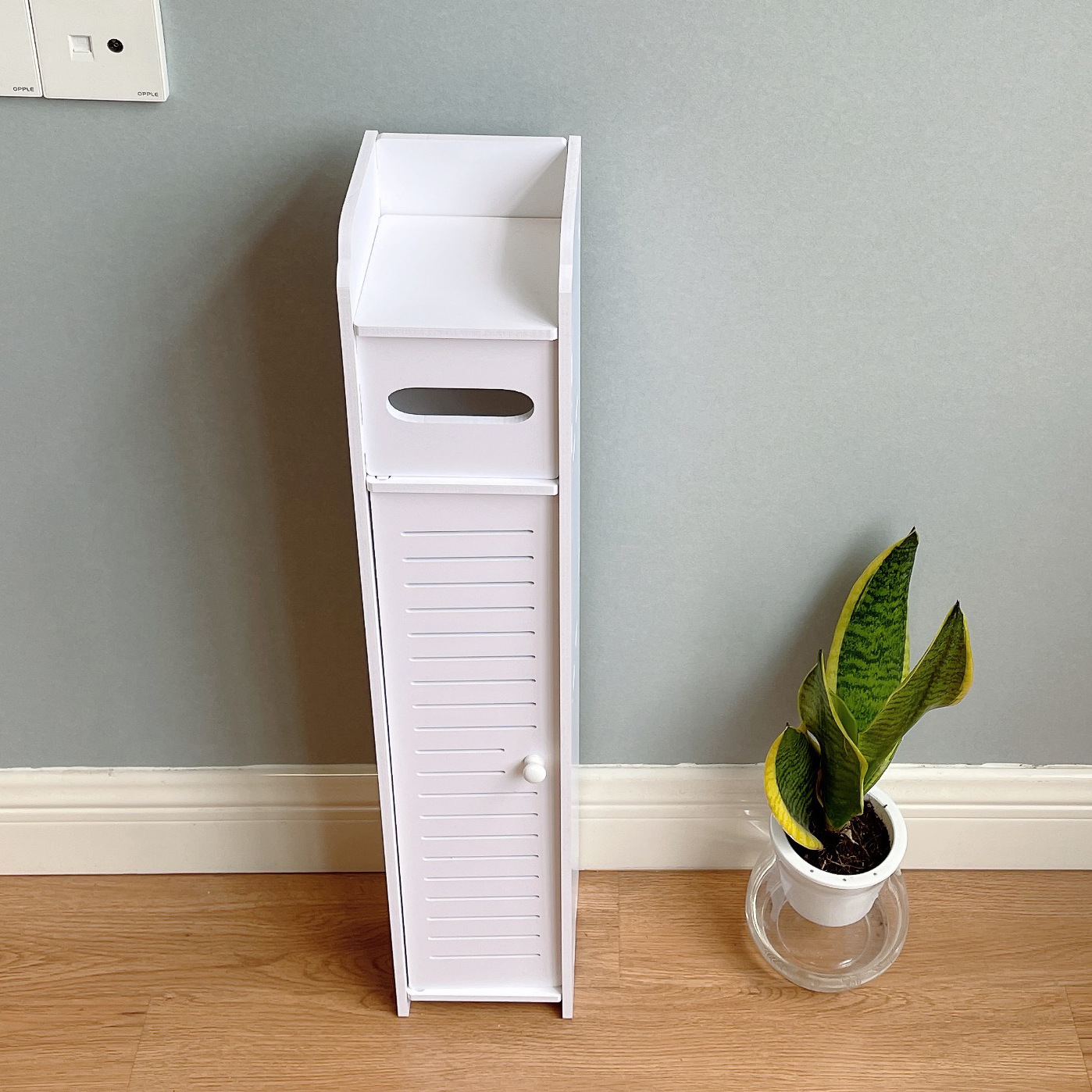 Toilet Paper Holder Stand,Bathroom Storage Cabinet Beside Toilet Storage Great for Small Bath,Waterproof Toilet Paper Stand