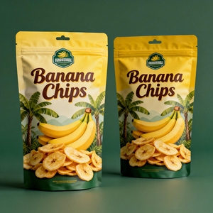 Sacs d'emballage en plastique laminé mat en aluminium avec fermeture éclair pour chips de mangue et de banane en gros - Product Image 1