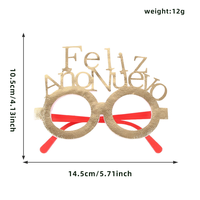 Lunettes dorées du Nouvel An espagnol, accessoire festif pour photomaton pour la fête du Nouvel An espagnol, réunion de famille et accessoire de costume