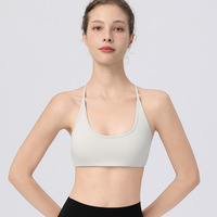 Soutien-gorge de sport antichoc à maintien élevé pour femme, bretelles non réglables, en Spandex/Nylon, design push-up, anti-affaissement, idéal pour la course à pied