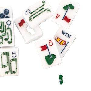 Ensemble de Mahjong américain sur le thème du golf de luxe, 160 tuiles, gravure personnalisée, jeu en acrylique hautement transparent pour adultes - Product Image 1