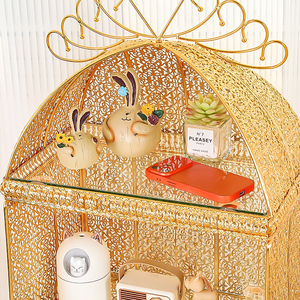 Étagère de rangement en métal doré de luxe, armoire de rangement mobile, meubles sur mesure, décoration murale, ornement, décoration intérieure, directement de l'usine - Product Image 4