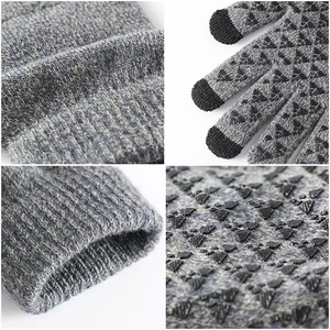 Gants en tricot antidérapants pour femmes et hommes avec logo personnalisé, gants d'hiver chauds pour écran tactile, gants unisexes imprimés - Product Image 3
