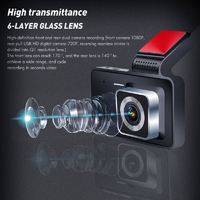 Caméra embarquée double 1080P FHD DVR, enregistreur vidéo de conduite automobile, écran LCD 4 pouces, grand angle 170°, capteur G, WDR, moniteur de stationnement