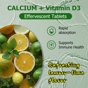 Wholesale Custom Calcium Effervscent Tablets with Vitamin D3 Buils Strong Bones Lemon Lime Flavor Immune Booster Supplement - Product Image 3