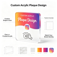 Plaque acrylique personnalisée NFC Ins Review Card sur pied pour optimiser les avis Instagram NFC213